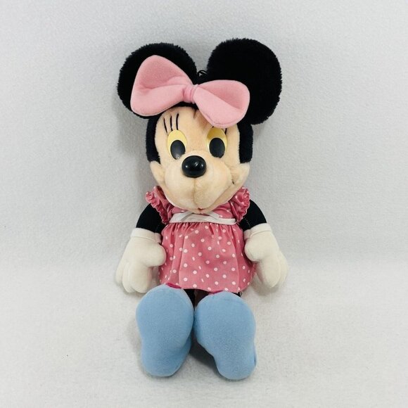 Disney Other - Playskool Disney Minnie Plush Doll 18” Pink Polka Dot Dress Clothes Bow Vintage